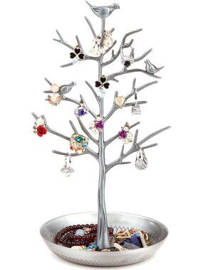 Jewelry Tree Necklace Earring Holder Modern Cute Bird Jewelry Stand for Women Gi
